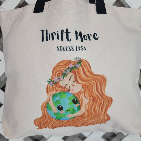 Thrift More, Stress Less Reusable Shopping Tote - Picture 2 of 6